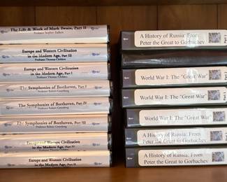 The Great Courses DVD Collection: Europe and Western Civilization, The Symphonies of Beethoven, World War 1, The Life & Work of Mark Twain.