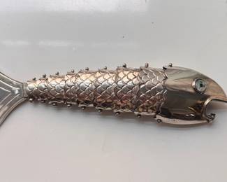 Silver-Plate Articulated Fish Bottle Opener.