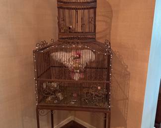 Victorian Iron Bird Cage. Measures 24" x 17" x 68" H. Photo 1 of 4.