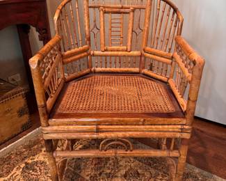 Brighton Pavilion Style Bamboo Armchair with Cane Seat. Measures 22" x 22" x 19" Seat Height. Photo 2 of 4.