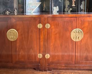 Henredon-Style Hollywood Regency Chinoiserie Buffet. Measures 76" W x 19" D x 32" H. Photo 1 of 4.