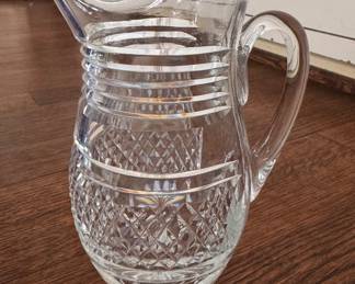 Cut Crystal Pitcher. Measures 8" H.