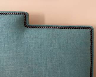 Upholstered Queen Head Board with Nailhead Trim. Measures 62" W. Photo 2 of 3.