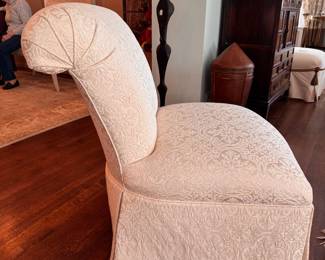 Marge Carson Damask Upholstered Slipper Chair - 2 Available. Each Measures 28" W x 34" D. Photo 2 of 4.