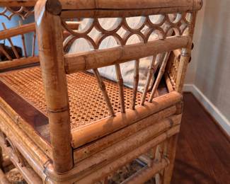 Brighton Pavilion Style Bamboo Armchair with Cane Seat. Measures 22" x 22" x 19" Seat Height. Photo 4 of 4.