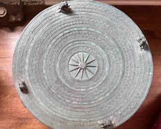 Southeast Asian Bronze Rain Drum - 2 Available. Photo 2 of 2.