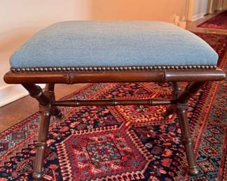 Hickory Chair Faux Bamboo Frame Ottoman. Measures 20" x 16" x 16" H. Photo 1 of 5.