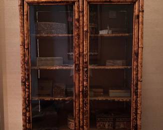 Burnt Bamboo / Tortoise Bamboo Tall Four Shelf Etagere. Burnt Bamboo / Tortoise Bamboo Tall Four Shelf Etagere. Measures 30" x 12" x 51" H. Photo 1 of 4.