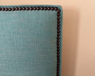 Upholstered Queen Head Board with Nailhead Trim. Measures 62" W. Photo 3 of 3.