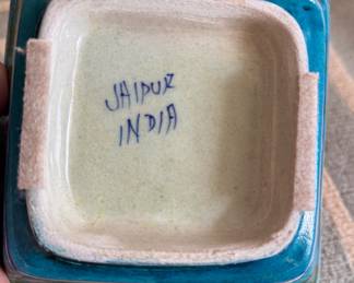 Teal Colored Square Bowl. Photo 3 of 3.