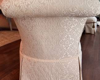 Marge Carson Damask Upholstered Slipper Chair - 2 Available. Each Measures 28" W x 34" D. Photo 4 of 4.