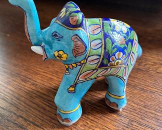 Teal Colored Elephant. Photo 1 of 2.
