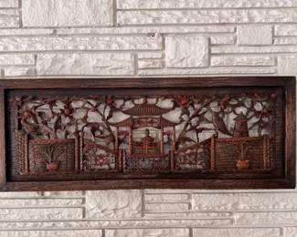 Chinese Openwork Hand-Carved Panel.