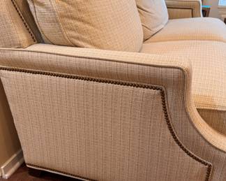 Sleeper Sofa with Tight Back Cushions and Nailhead Trim. Measures 76" W x 40" D. Photo 2 of 3.