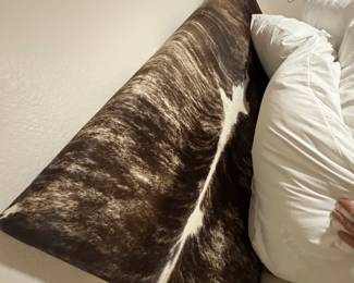 Cowhide queen bed with 6 storage drawers