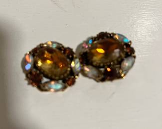 Juliana Art Glass Vintage Earrings