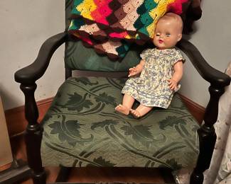 Antique Upholstered Rocker