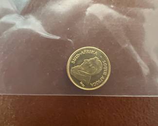 South African 22KT Gold Token Coin 0.3 GM