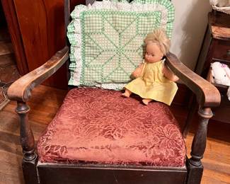 Antique Upholstered Rocker