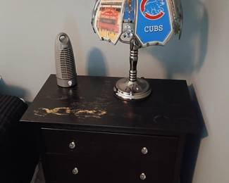 Night stand and Cubs table lamp