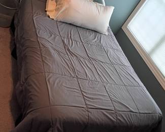 Full size bed with metal headboard 