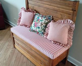 Vintage bench made from Vintage bed