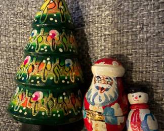 Hand Painted Russian Christmas Nesting Dolls