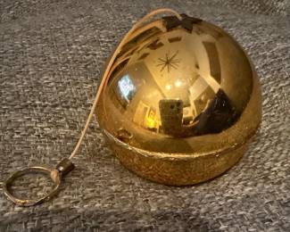Vintage Working German Golden Christmas Musical Ball