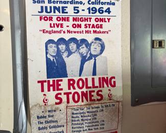 vintage poster commemorating The Rolling Stones' first-ever concert in the United States