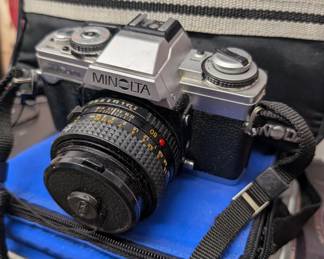 Vintage silver Minolta XG-M 35mm single lens reflex (SLR)