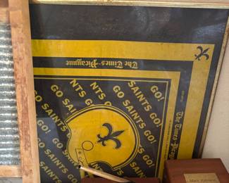 Vintage, framed Saints rally towel