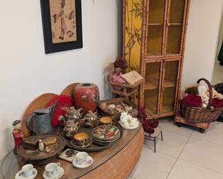 Awesome bamboo corner curio cabinet 