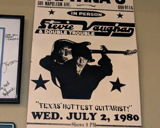 vintage concert poster from Tipitina's in New Orleans advertising a July 1980 show featuring Stevie Ray Vaughan & Double Trouble