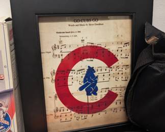 Go Cubs Go vintage framed sheet music decor