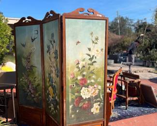 6 Oil Painting Screen Divider, severely damaged.