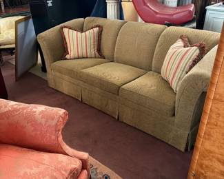 Custom upholstered designer sofa in near new condition!