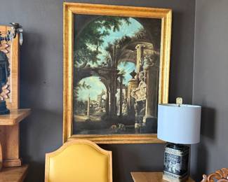 Classical Painting in gold gilt wood frame by Maitland-Smith.