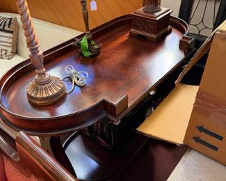 Beautiful Mahogany Bar Table Server - perfect bourbon bar!