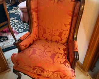 French Arm (Bergere) Chair in Bergamo Designer Fabric! With down feather cushion 