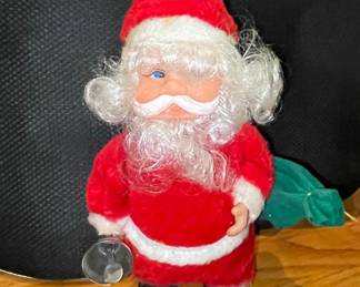 Vintage Wind-Up Walking Santa Claus Toy