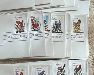 First Day of Issue Envelopes - US State Birds and Flowers