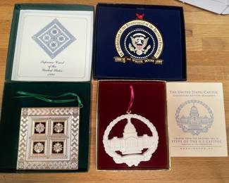 United States Capitol, Supreme Court, and Presidential Bicentennial Ornaments and Medallion