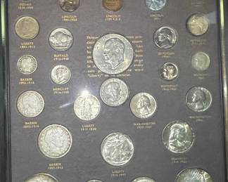 United States 20th Century Type Coins Framed Display