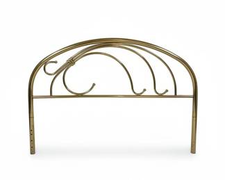 Brass Arch Headboard with Scrollwork