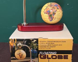 CRAM Floating Globe with Cherry Wood Base