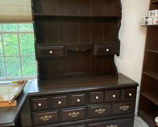 Vintage Dark Wood Hutch