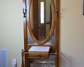 Hall Tree with Mirror and Drawer
