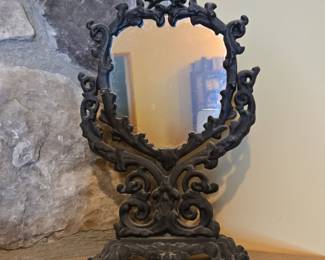Victorian Cast Iron Tabletop Mirror