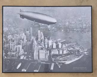 Zeppelin Over NY Print - USS Akron or Hindenburg