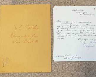 Letter from J.C. Calhoun and "Resignation from Vice-Presidential" Document